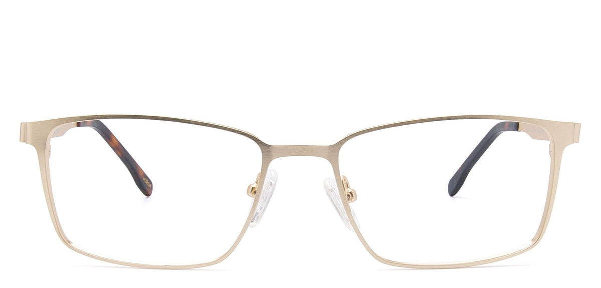 Cathal angular stainless-steel glasses in brushed light gold – Heyelander