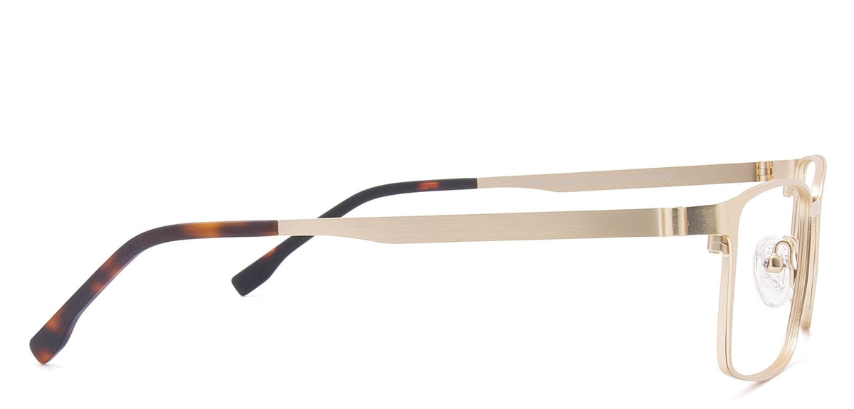 Cathal angular stainless-steel glasses in brushed light gold – Heyelander