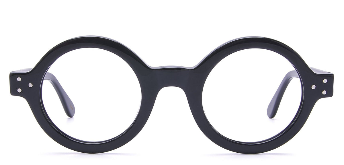 Finn oversized round glasses in black – Heyelander