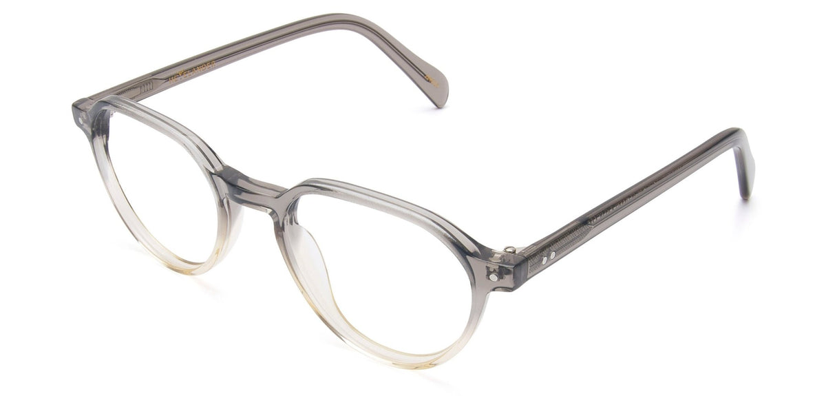 Paden glasses in Crystal Grey to Honey – side view – Heyelander